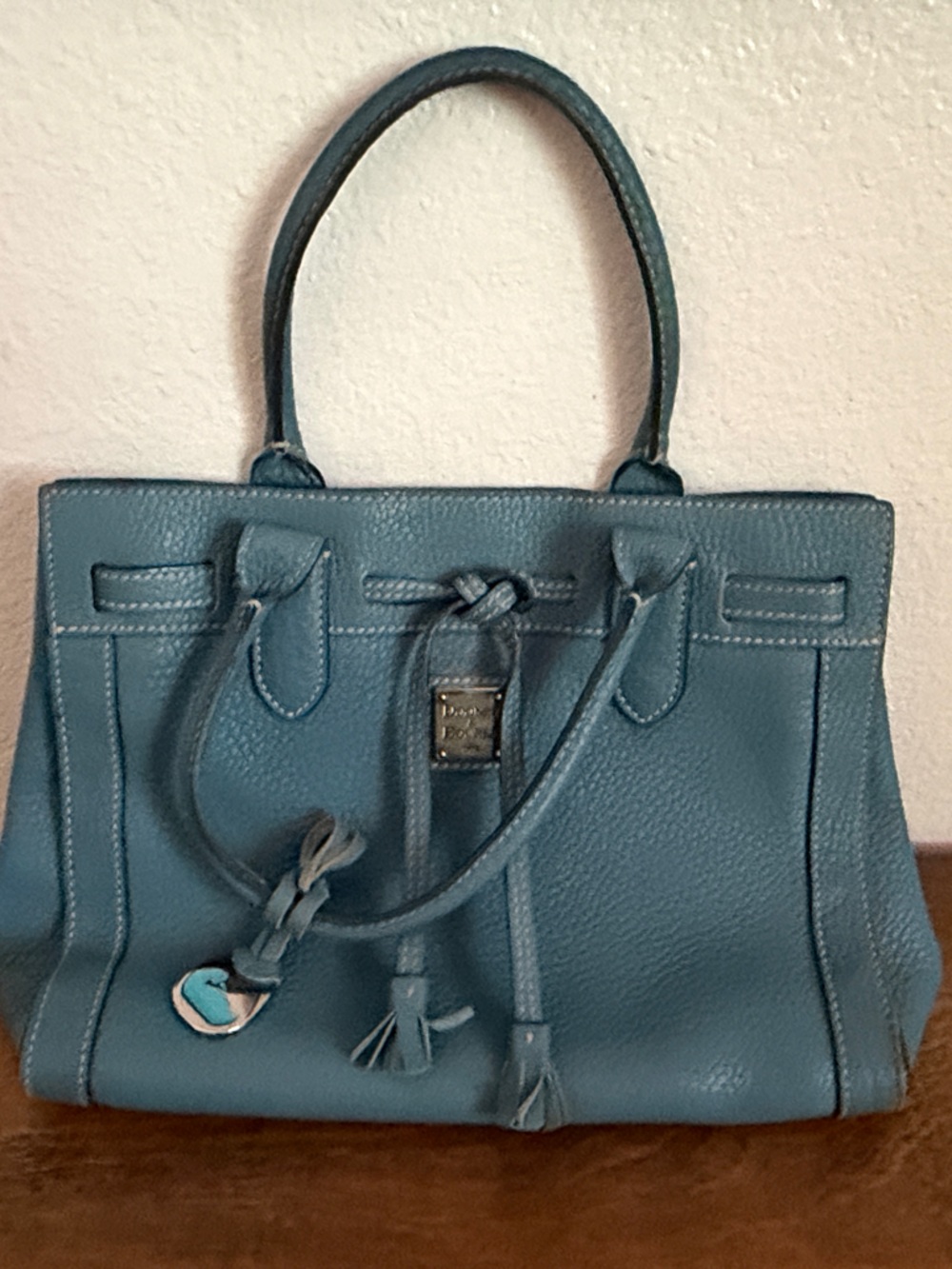 Dooney & Bourke Teal Pebbled Leather Satchel